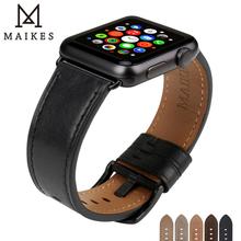 MAIKES-Correa de reloj de Piel De Becerro auténtica, accesorios para Apple Watch de 42mm y 38mm, iwatch de 44mm y 40mm 2024 - compra barato