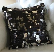 New Europe Big Black Sequin Cushion cushion cover embroidery luxury sofa bed car home room Dec  wholesale FG754 2024 - buy cheap