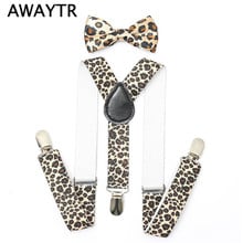 2017 Cute Girls Toddler Print Suspenders Bow ties Sets Kids Adjustable Unisex Clip-On Leather Leopard Print Boys Suspenders 2024 - buy cheap