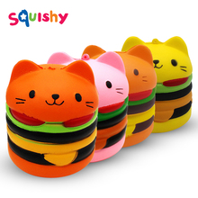 Squishy Hamburger Cat Antistress Squishe Sports & Entertainment Novelty Gag Toys Anti-stress Popular Squeeze Stress Relief Toys 2024 - buy cheap