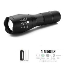 Tactical Zoomable LED Flashlight 5-Mode T6 1000lm White Light Torchlight LED Lamp AAA 18650 Flashlight Camping Torch 2024 - buy cheap