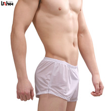 Cuecas masculinas de seda respirável, cuecas boxer casuais para homens, roupa íntima de alta qualidade 2024 - compre barato