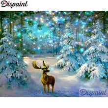 Dispaint cuadrado completo/taladro redondo 5D DIY pintura de diamante "paisaje de ciervo Animal" bordado punto de cruz 5D decoración para el hogar A10575 2024 - compra barato