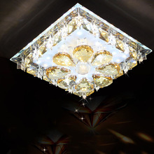 Lustre de cristal de led 12w, luminária de teto em estilo corredor, com lâmpadas para varanda, corredor, escadas 2024 - compre barato
