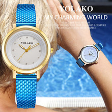 Yolako moda feminina de luxo casual ouro prata relógios senhoras pulseira couro quartzo nova pulseira relógio analógico relógio de pulso a40 2024 - compre barato