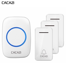 CACAZI Self-powered Wireless Doorbell No battery 3 Button 1 Receiver led light US EU UK Plug Home smart cordless doorbell chime 2024 - buy cheap