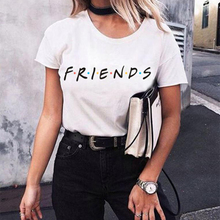 Женская футболка с надписью «FRIENDS», повседневная забавная футболка для девушек, хипстерская футболка, Прямая поставка 2024 - купить недорого