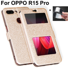 Cubierta de ventana abierta para OPPO R15 pro, PU para R15pro OPPO Funda de cuero, carcasa con tapa antigolpes, carcasa trasera OPPOR15pro 2024 - compra barato