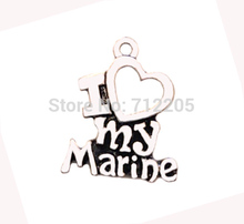 Романтическая Античная Посеребренная серия «I Love My Marine» модные подвески с буквами 2024 - купить недорого