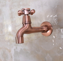 Antique Red Copper Brass Single Cross Handle Kitchen faucet wall mounted Laundry bathroom Mop Water Tap aav304 2024 - buy cheap