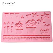 Ice cream with candle shape 3D Silicone cake Soap Ice cream Chocolate Mould DIY cupcake bakeware baking dish cake pan 51003 2024 - buy cheap