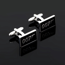 Promotion!! 007 Cufflinks black color fashion novelty james bond movie design copper material Wedding Cuff Links Custom Jewelry 2024 - buy cheap