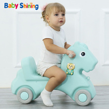 Brinquedo cavalo brilhante para bebês, cavalo de balanço de plástico l 1-6 anos, carro de pilotar infantil, brinquedo de cavalo de balanço, brinquedo educacional para quarto de bebês 2024 - compre barato