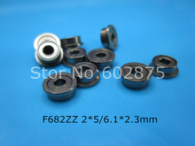 Flange Bearing 10pcs F682ZZ 2*5(6.1)*2.3(mm) free shipping chrome steel Metal Sealed High speed Mechanical equipment parts 2024 - buy cheap