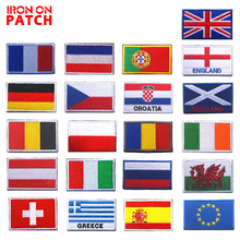 Country Flag patch Stripes Embroidered Russia Turkey France EU Netherlands Flag Tactical Military Patches Army Applique Stripe 2024 - buy cheap
