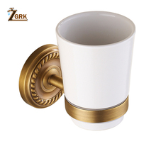 ZGRK-Soporte de latón antiguo para cepillos de dientes montados en la pared, accesorios de baño, Taza de cerámica, 9612-MH 2024 - compra barato