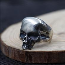 100% 925 Silver Skull Ring Real Sterling Silver Skeleton Ring PUNK Jewelry Man Ring Resizable 2024 - buy cheap