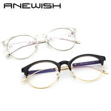 new hot high quality Cat Eye Retro Eyeglasses Frame Metal Frame Half-frame Glasses Male Myopia mirror Oculos De Sol Feminino #1 2024 - buy cheap