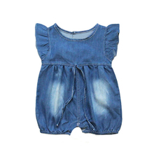 Newborn cute baby rompers girls clothes cotton cowboy soft infant jumpsuit princess tutu skirt 2024 - buy cheap