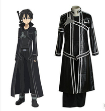 Fantasias sword art online costume Kirigaya Kazuto cosplay costume for men Leather Trench Coat anime clothes carnival costume 2024 - buy cheap