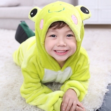 Детская Пижама-комбинезон Kugurumi, зеленая лягушка с рисунком животных, цельная Пижама для мальчиков и девочек, детская пижама, костюм для сна 2024 - купить недорого