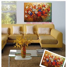 Hand Painted Thick Oil Abstract Pictures On Canvas Flower Palette Knife Oil Painting Handmade Wall Artwork for Home Decoration 2024 - buy cheap
