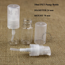 Wholesale 50pcs/lot 10ml PET Facial Cream Lotion Pump Spray Bottle 1/3OZ Plastic Emulsion Container Packaging Transparent Cap 2024 - buy cheap