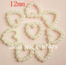 300 pçs 12mm pérola/pearlized plana volta forma de hart cabochão branco para telefone scrapbook diy cabelo pino accessaries 2024 - compre barato