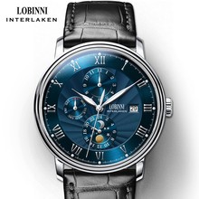 LOBINNI Men Watches Luxury Brand wrist watch Seagull Automatic Mechanical Clock Sapphire Moon Phase relogio masculino L1023B-1 2024 - buy cheap