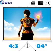 Prime Quality 84 inches 4:3 Portable Tripod Projector Screen HD Floor stand Bracket Projection Screens MW Foldable 2024 - buy cheap