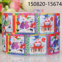 50 yards 1 " 25 mm christmas decoration pattern print grosgrain tape ribbon hair bow good quality free shipping 2024 - buy cheap