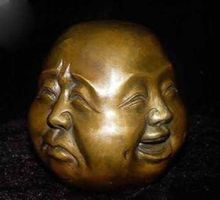 Collectibles Rare chinese tibet brass 4 faces buddha head statue Figures 5x6cm 2024 - buy cheap