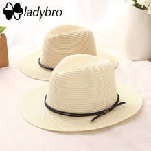 Ladybro Summer Panama Hat Men Straw Hat For Women Sun Hat Wide Brim Beach Jazz Chapeau Male  Lady Belt Visor Cap Sombrero Female 2024 - buy cheap