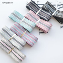 Kewgarden 25mm 2.5cm Stripe Satin Ribbons DIY Bowknot Accessories Riband Handmade Tape Ribbon 7m/lot 2024 - buy cheap