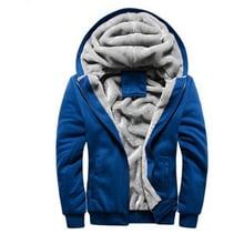 Zip Up Hoodies Sweatshirts Men Winter Warm Thick Plus Velvet Hooded Jacket Parkas Casual Solid Streetwear Mens Cardigan Coat 2024 - buy cheap