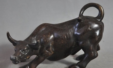 china bronze fengshui Animal Zodiac Oxen Bull Cattle Scalper Bovine lucky statue 2024 - buy cheap