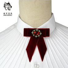New FreeShipping fashion casual Men's male velvet collar tie dress wedding diamond Korean groom wedding groomsman headwear 2024 - buy cheap