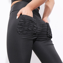 Chrleisure-leggins femininas, calças estilo push up para treino, esportivo, de cintura alta, cores doces, com bolsos 2024 - compre barato
