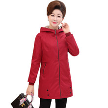 Women Trench Coat New Spring Autumn Middle-aged Clothes Basic Coat Hooded Outerwear Plus Size 5XL Windbreaker Female Tops AA790 2024 - buy cheap