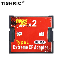Tiwraps-adaptador de micro sd tf para cf, adaptador para microsd hc, 2 portas, conversor de cartão de memória tipo i compacto 2024 - compre barato