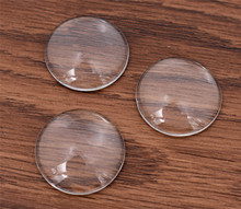 10pcs/lot 25mm Round Flat Back Tranparent Clear Glass Cabochon Crystal Domed Magnifying for Diy Charm Pendant Jewelry Making 2024 - buy cheap
