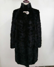 Abrigo de piel de visón de pieza Real para mujer, chaqueta de Piel de visón Natural con cuello levantado, prendas de vestir 2024 - compra barato