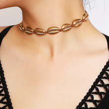 Gargantilla de concha de Metal hecha a mano para mujer, collar de estilo bohemio para clavícula, joyería Kolye XR1705 2024 - compra barato