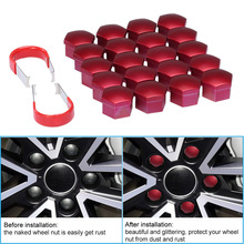 KKmoon-Juego de tuercas de plástico cromado para rueda de coche, 20 piezas Universal, 17mm, 2018 2024 - compra barato