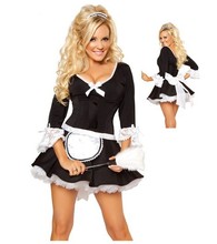 French Maid Uniform Adult Half Sleeves Fun Maid Stage Cosplay Costume Lingerie Fancy Dress Outfit Sexy Maid Costumes 2024 - buy cheap