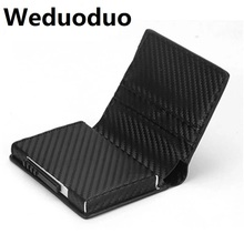 Wemoduo-tarjetero de cuero Pu con protección Anti Rfid para hombre y mujer, Mini billetera delgada de aluminio, tarjetero de identificación 2024 - compra barato