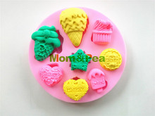 Mom&Pea 0474 Free Shipping Ice Cream Shaped Silicone Mold Cake Decoration Fondant Cake 3D Mold 2024 - buy cheap