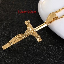 Bangrui Women Necklace Pendant Chain Gold color Jewelry Antique Cross Crucifix Jesus Cross Pendant Necklace Jesus Pieces 2024 - buy cheap