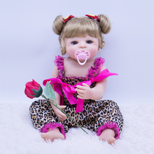 22 inch cute little girl Non-toxic silicone reborn baby dolls life-like reborn dolls simulation baby bebes reborn princess toy 2024 - buy cheap