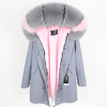 Maomaokong 2021 new fox fur big fur collar long short section thick liner winter coat female 2024 - buy cheap